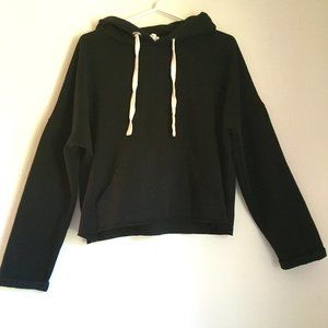 Black Cropped Hoodie